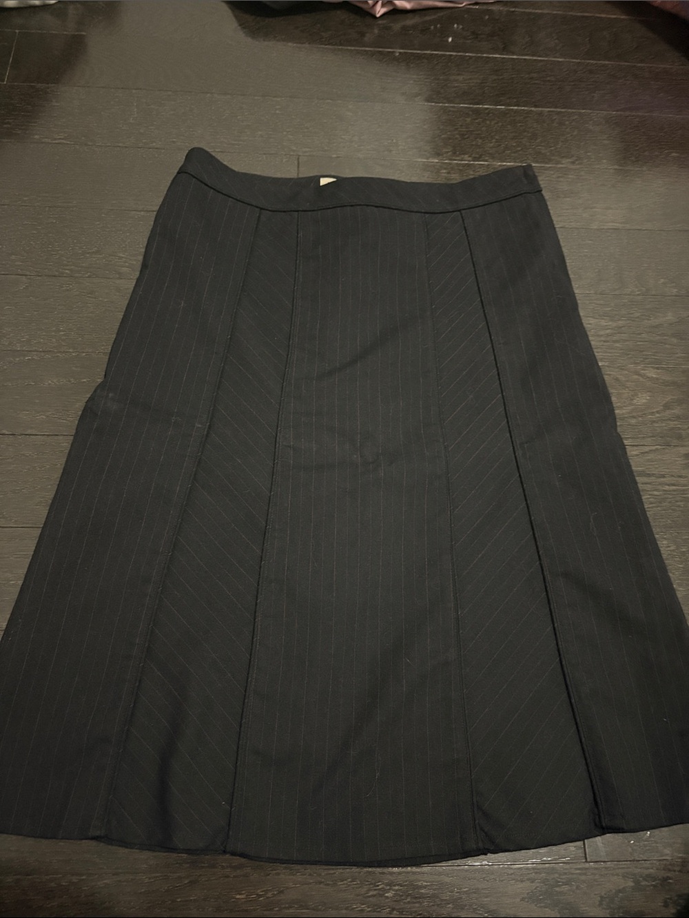 RW&CO. Black Pinstripe A-Line Panel Skirt
